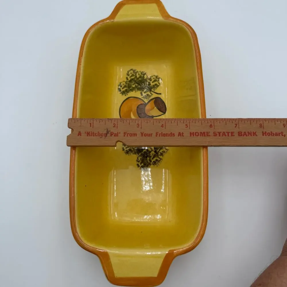Vintage Los Angeles Potterys Mushroom Carrot Loaf Pan Ceramic